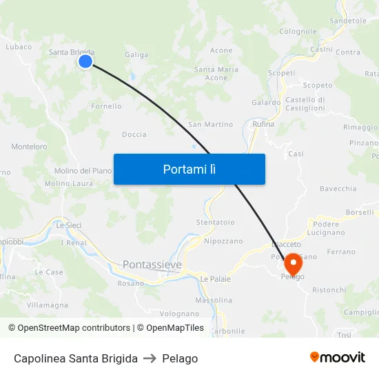 Capolinea Santa Brigida to Pelago map
