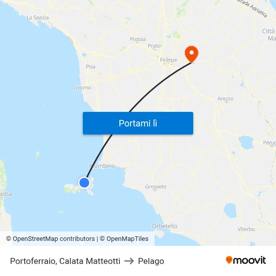 Portoferraio, Calata Matteotti to Pelago map