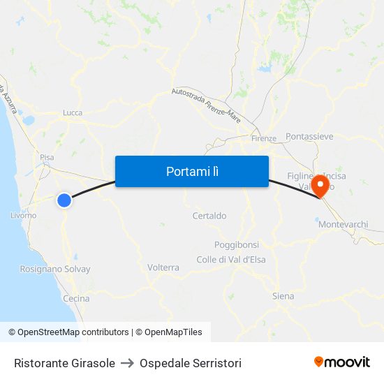 Ristorante Girasole to Ospedale Serristori map