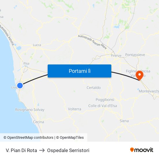 V. Pian Di Rota to Ospedale Serristori map