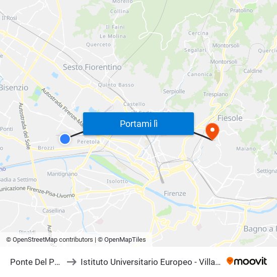 Ponte Del Pecora to Istituto Universitario Europeo - Villa Schifanoia map