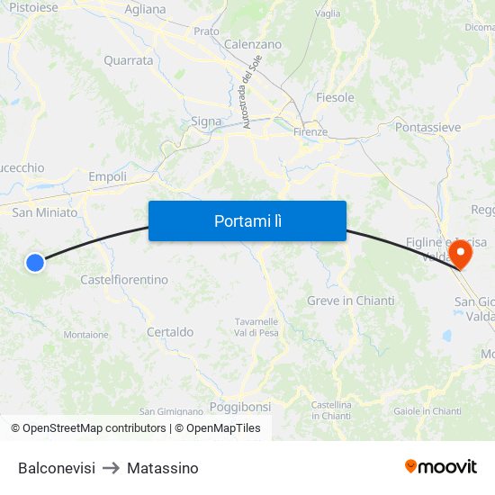 Balconevisi to Matassino map