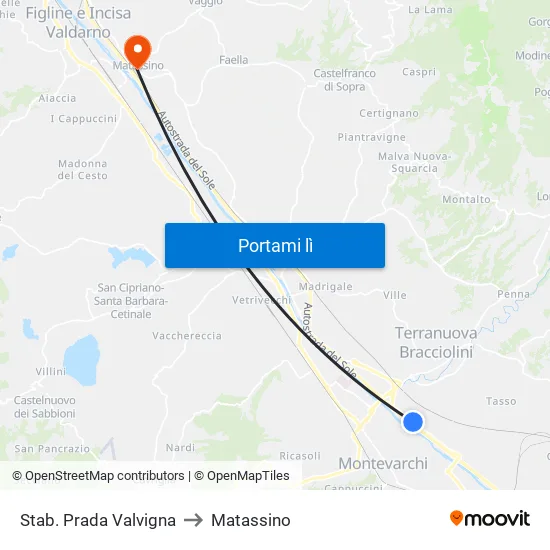 Stab. Prada Valvigna to Matassino map