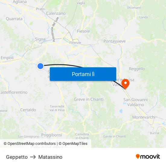 Geppetto to Matassino map