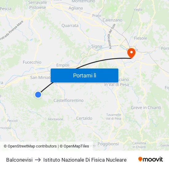 Balconevisi to Istituto Nazionale Di Fisica Nucleare map