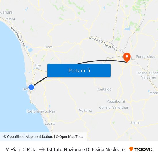 V. Pian Di Rota to Istituto Nazionale Di Fisica Nucleare map