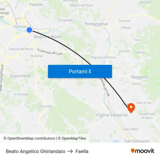 Beato Angelico Ghirlandaio to Faella map