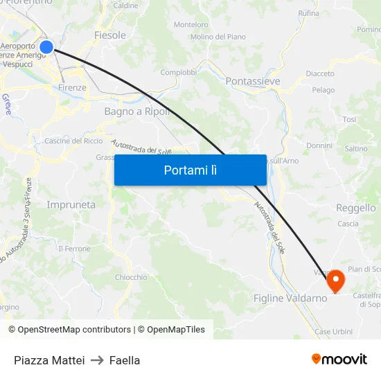 Piazza Mattei to Faella map