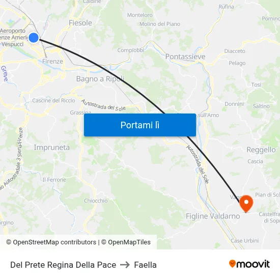 Del Prete Regina Della Pace to Faella map