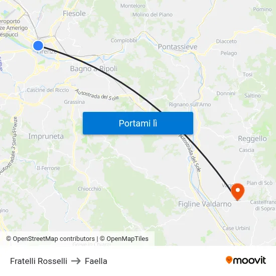 Fratelli Rosselli to Faella map