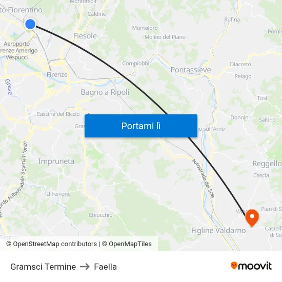 Gramsci Termine to Faella map