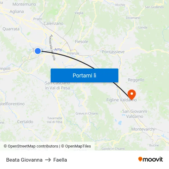 Beata Giovanna to Faella map