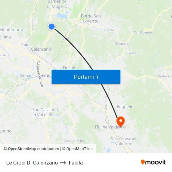 Le Croci Di Calenzano to Faella map
