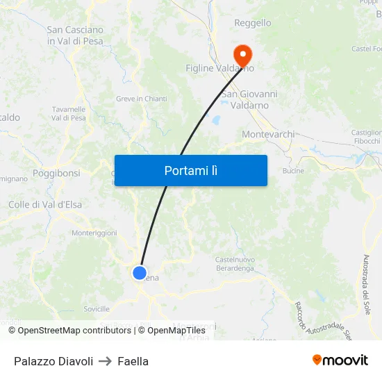 Palazzo Diavoli to Faella map
