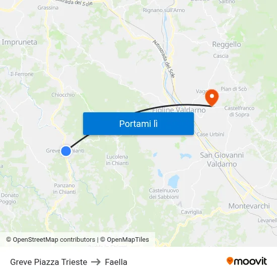 Greve Piazza Trieste to Faella map