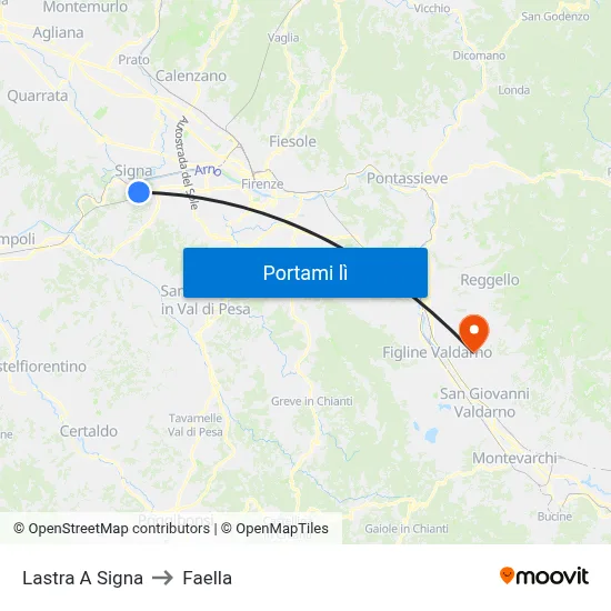 Lastra A Signa to Faella map