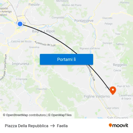 Piazza Della Repubblica to Faella map