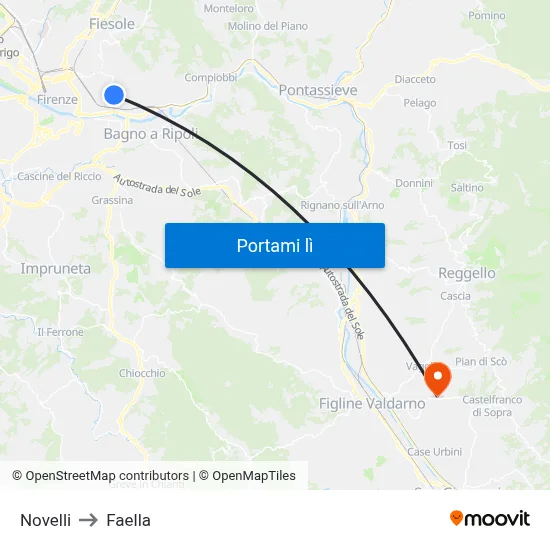Novelli to Faella map