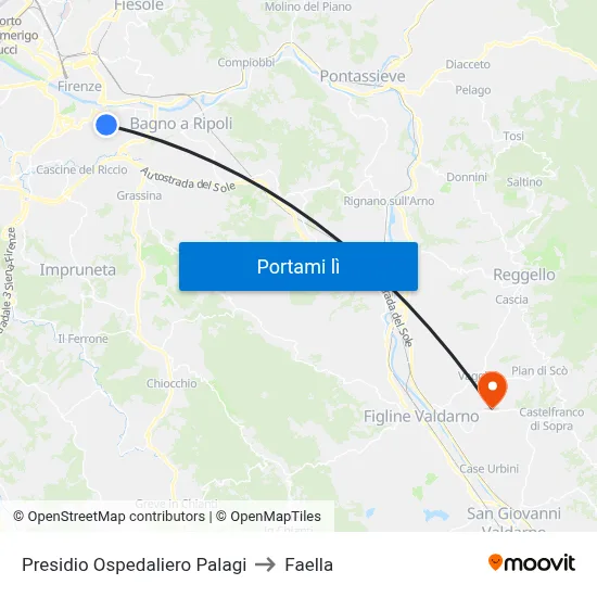 Presidio Ospedaliero Palagi to Faella map