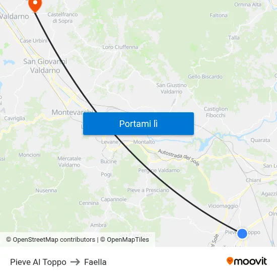 Pieve Al Toppo to Faella map