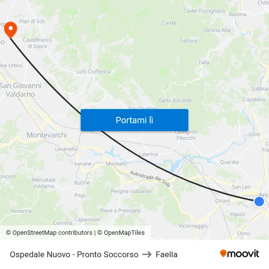 Ospedale Nuovo - Pronto Soccorso to Faella map