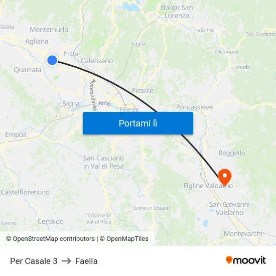 Per Casale 3 to Faella map