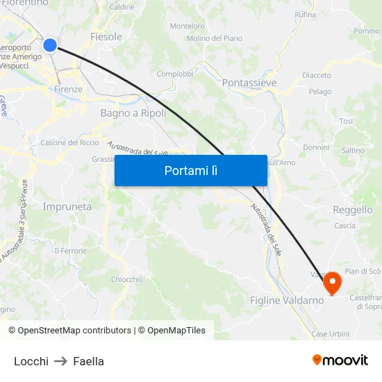 Locchi to Faella map