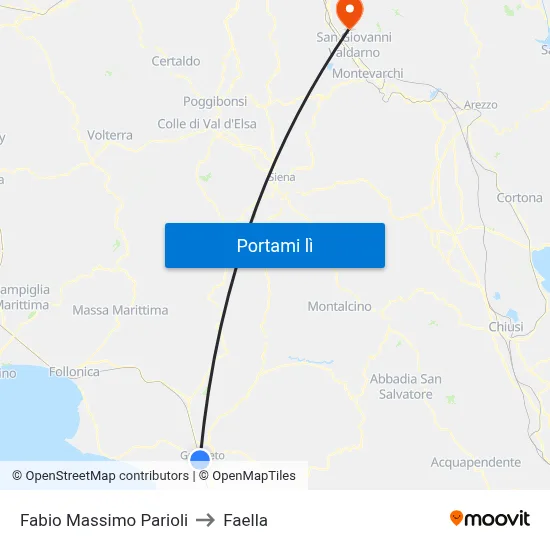 Fabio Massimo Parioli to Faella map