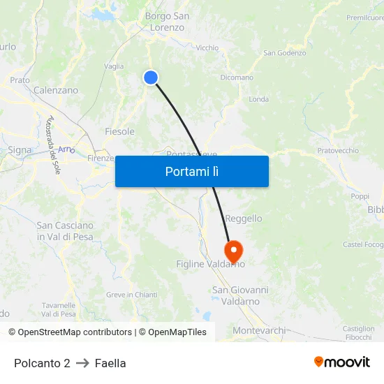 Polcanto 2 to Faella map