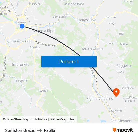 Serristori Grazie to Faella map