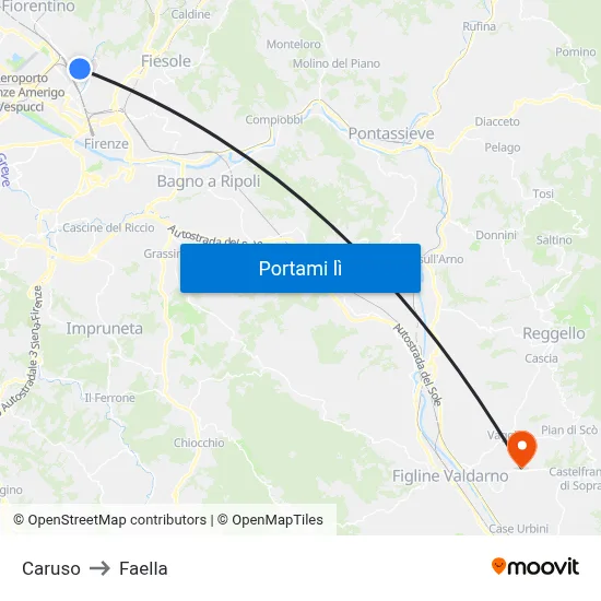 Caruso to Faella map