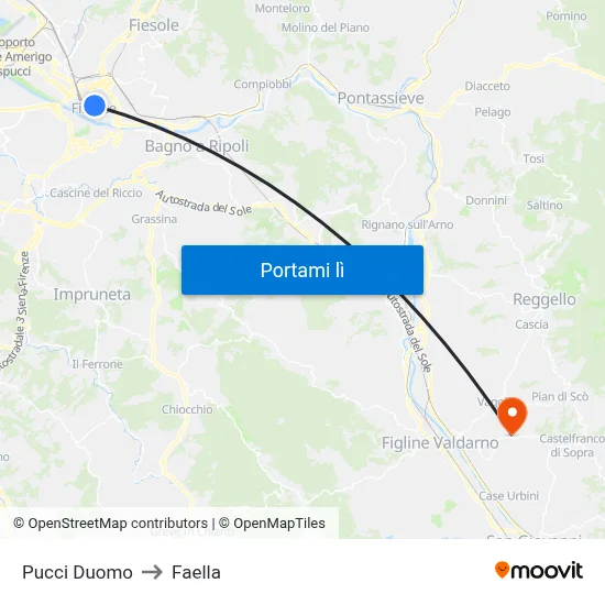 Pucci Duomo to Faella map
