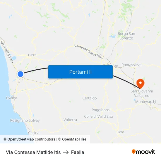 Via Contessa Matilde Itis to Faella map
