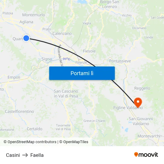 Casini to Faella map