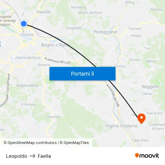 Leopoldo to Faella map