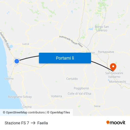 Stazione FS 7 to Faella map