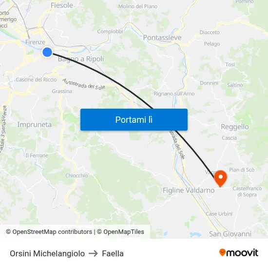 Orsini Michelangiolo to Faella map
