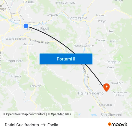 Datini Gualfredotto to Faella map