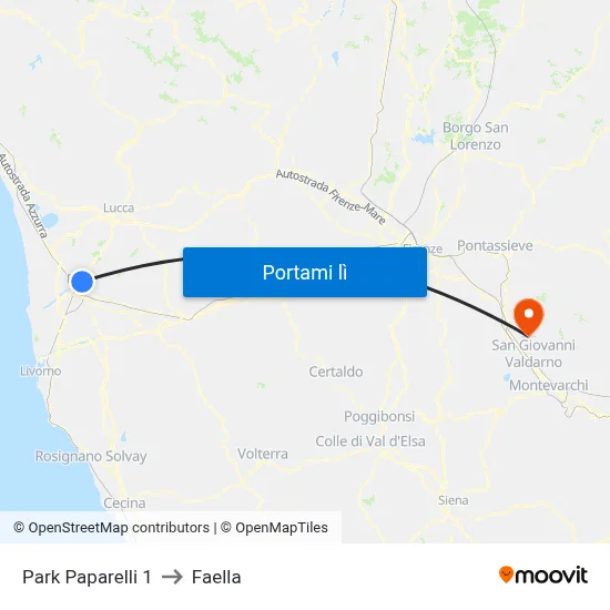 Park Paparelli 1 to Faella map