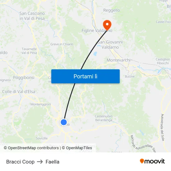 Bracci Coop to Faella map