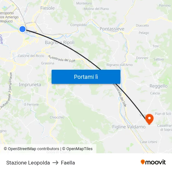 Stazione Leopolda to Faella map