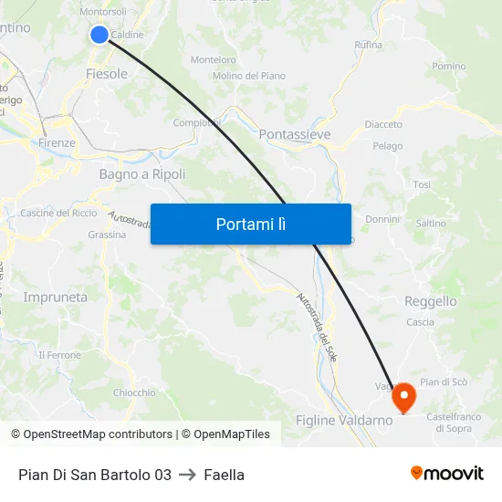 Pian Di San Bartolo 03 to Faella map