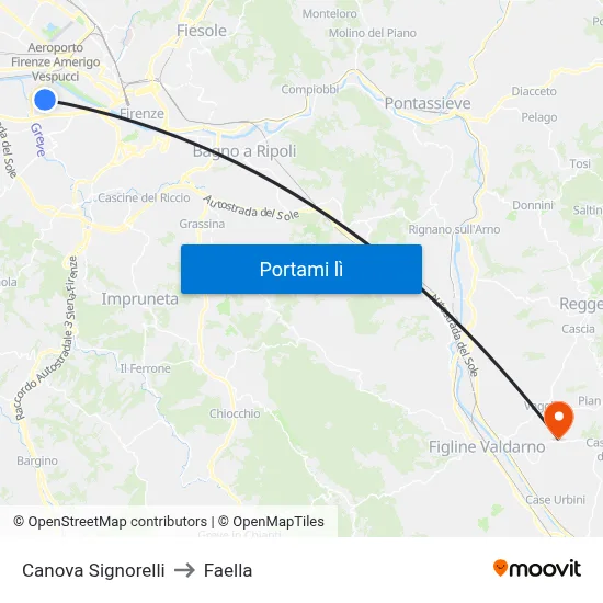 Canova Signorelli to Faella map