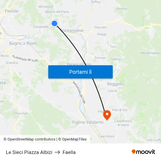 Le Sieci Piazza Albizi to Faella map