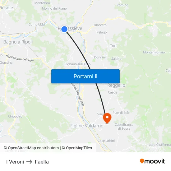 I Veroni to Faella map