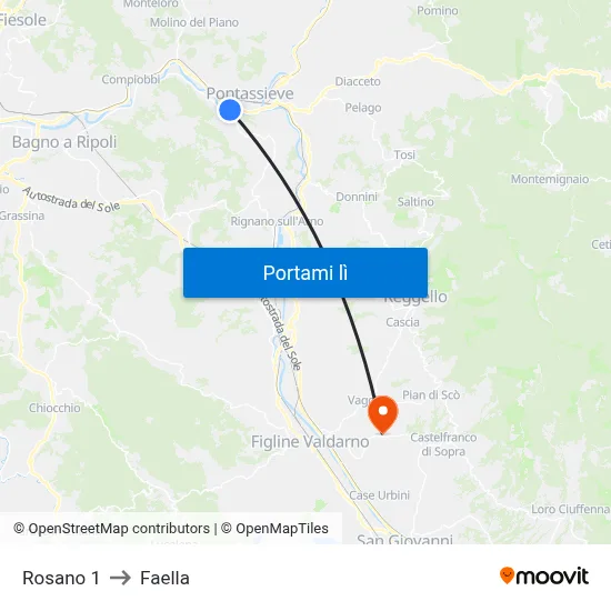 Rosano 1 to Faella map