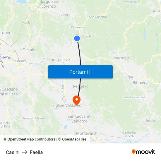 Casini to Faella map