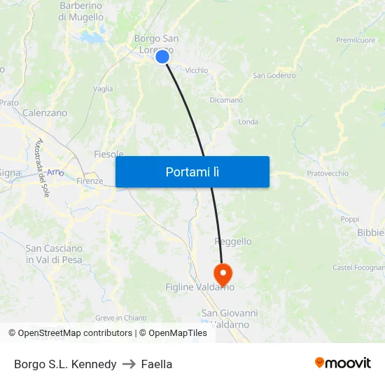 Borgo S.L. Kennedy to Faella map
