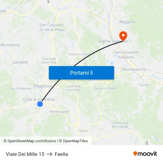 Viale Dei Mille 15 to Faella map