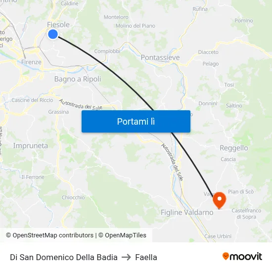 Di San Domenico Della Badia to Faella map
